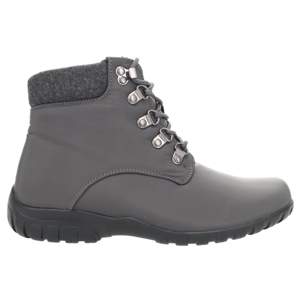 Propét Women’s Dani Ankle Lace Water Repellent Boots, Dark Grey, 7 XX-Wide US