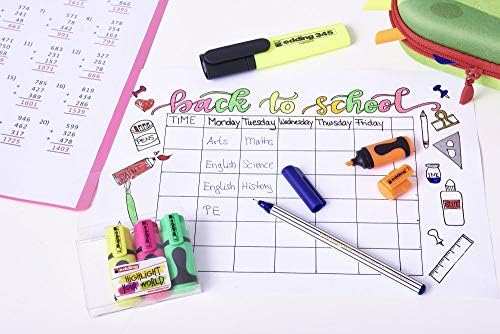7 minimarcador fluorescente - colores neón - juego de 4 rotuladores fluorescentes - punta biselada 1-3 mm - en colores modernos - para bullet journal, escuela, colegio, universidad u oficina