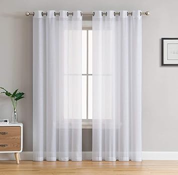 54 X 84 Inch Home Beyond Premium White Sheer Voile Curtains