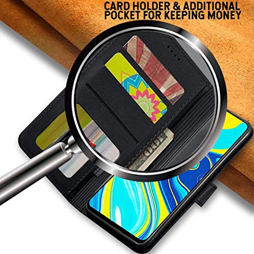 WOW Imagine Redmi Note 9 Pro & Pro Max Flip Case | Leather Finish | Inside TPU | Card Pockets & Stand | Magnetic Shock P