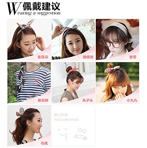 Casualfashion 6Pcs Women Korean Bow Hairband Twisted Knotted Hair Band Headband Head Wrap
