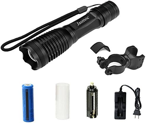 Jasmoc 1000 Lumen Cree XML T6 LED 18650 Flashlight Focus Torch 5 Modes with Outdoor Bike Kit