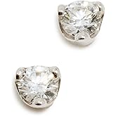 Zoe Chicco Women's 14k White Gold Small 2.4mm Prong Set Diamond Stud Earrings