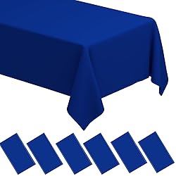 WNINK 6 Pack Royal Blue Tablecloths Disposable