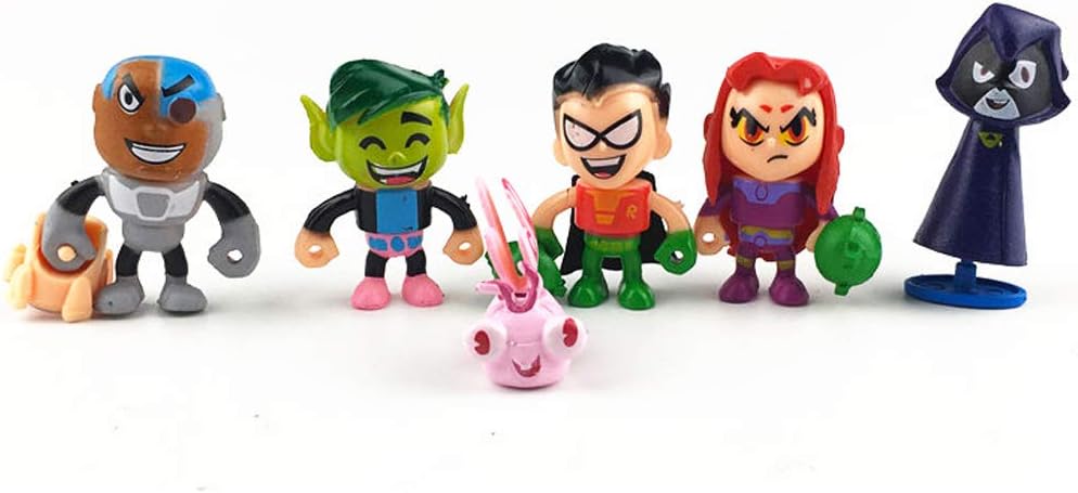 JLoisos Accessories Teen Titans Go Figures Figurines Toys - 6 PCS Set - 2 Inches - 5cm Height (Without Retail Box)