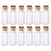 LEFV™ 10ml Small Bottles Transparent Mini Glass Jars with Cork Stoppers Top - Message Weddings Wish Jewelry Pendant Charms Kit Party Favors - Pack of 12