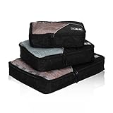 Hynes Eagle Travel Packing Cubes 3 Pieces Value Set Black