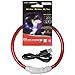 LED Pet Dog Collar, MAXIN Led USB Rechargeable Pet Safety Collar Waterproof Light up Length 50cm (19.5in ) Adjustable Flashing Collar( RED )