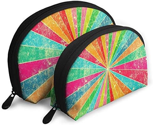 Makeup Bag Colorful Diagonal Stripes Portable Shell Clutch Pouch For Girls Halloween Gift Pack - 2