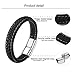 FUNRUN JEWELRY 2 PCS Leather Bracelet for Men Braided Bangle Bracelet Magnitic Clasp 7.5 Inch