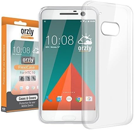 Orzly - FlexiCase for HTC 10 Smartphone/Phablet (2016 Model) - Protective Flexible Silicon Gel Phone Case in 100% Transparent