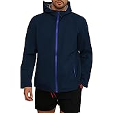 Yousify Mens Waterproof Shell Jacket Full Zip Hooded Raincoat Lightweight Windbreaker for Cycling Hiking Golf Outdoor