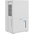 Amazon Basics Large Dehumidifier for Basements, Bathroom up to 2500 SFT, 35 Pint, Energy Star Certified, Timer, Auto-Defrost, Overflow Protection, White