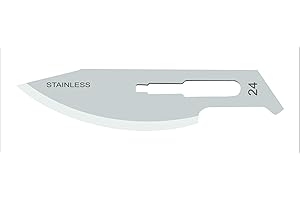 OA MEDICAL MedBlades Box of 100 Each Stainless Steel Blades, Sterile, Individually Foil Wrapped. Dental, Surgical, Hobby, Craft & More (# 24)
