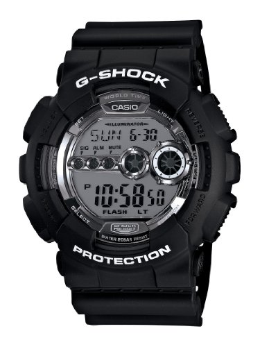 Casio Men's GD100BW-1 G-Shock Magnetic Resistant Black Resin Digital Watch