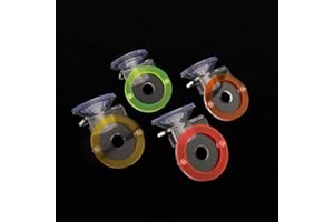 KCRYGOGO Coral Frag Holder Acrylic Coral Rack with Powerful Suction Cup Suitable for Household Fish Tanks (4pcs Fluorescent Four-Color Single-Hole Acrylic Stand)