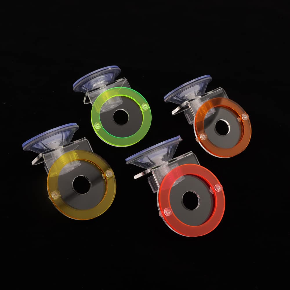 Photo 1 of Coral Frag Holder Acrylic Coral Rack with Powerful Suction Cup Suitable for Household Fish Tanks (4pcs Fluorescent Four-Color Single-Hole Acrylic Stand)