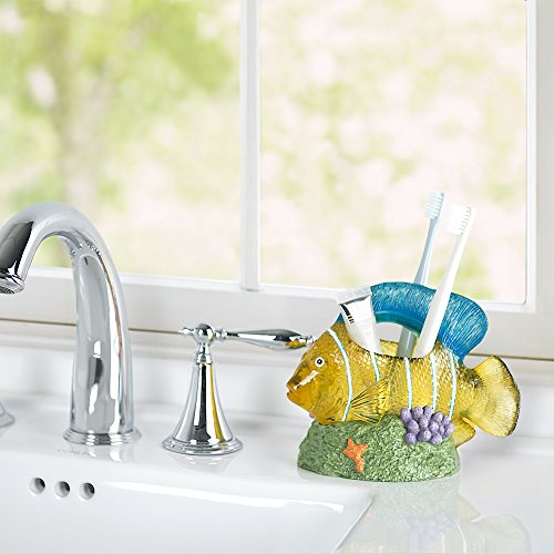 Allure Home Creations Under The Sea 4-Piece Bathroom Accessory Set- 1 Lotion Pump, 1 Toothbrush Holder, 1 Soap Dish and 1 Wastebasket