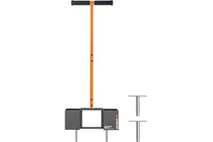 K.D STONEDGE Lawn Aerator Soil Coring Sturdy Manual Hand Tool Grass Yard Garden Aeration Cores Storage Box Design + 2 Spare Tines
