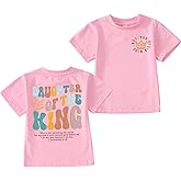 CM C&M WODRO Daughter of The King T-Shirt Toddler Baby Girl Christian Crown Graphic Shirt Short Sleeve Summer Tee Tops