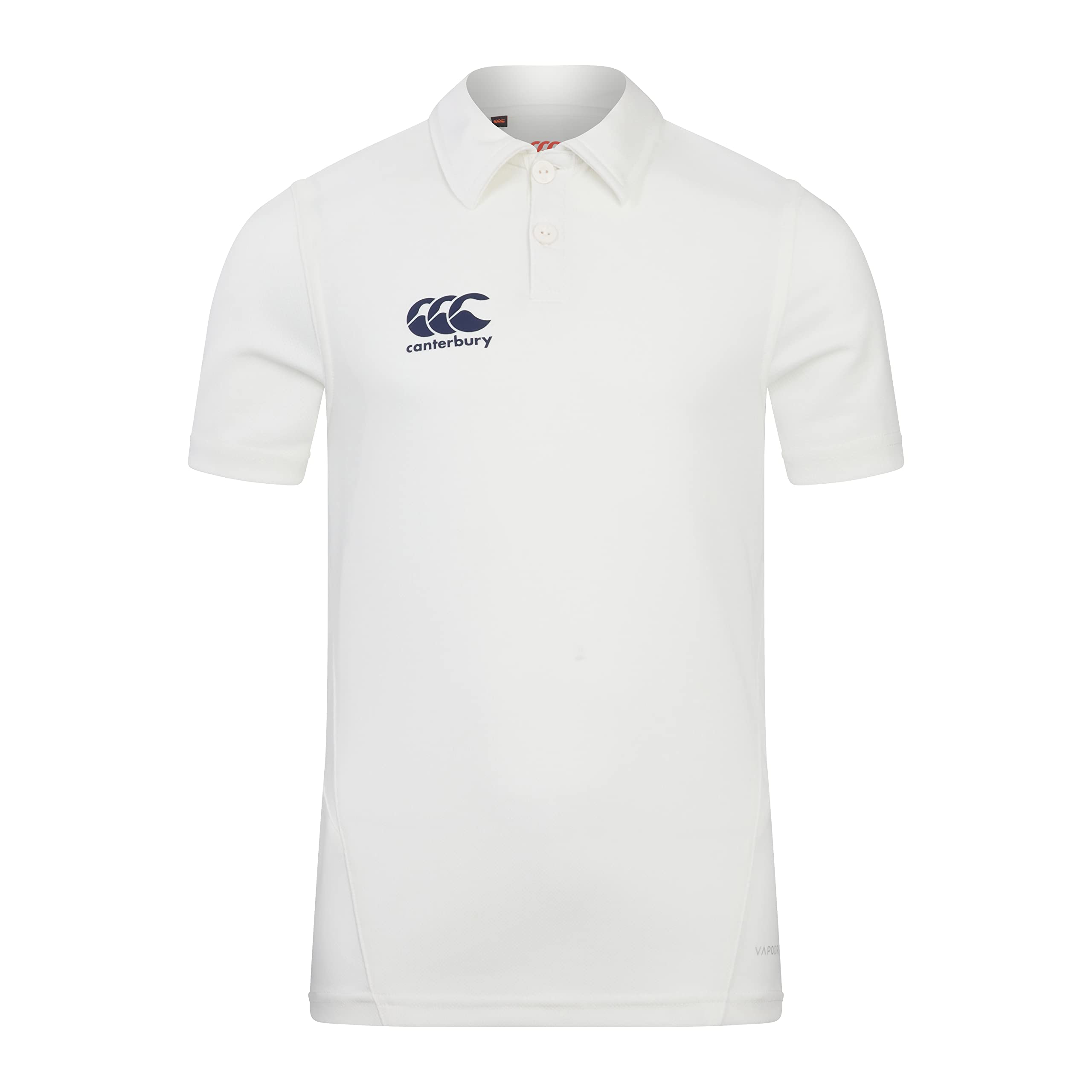Canterbury Junior Unisex Polo Shirt | Cricket Whites | Moisture Wicking Polo Shirt, Cricket Cream, 4