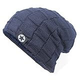 Bodvera Winter Knit Wool Warm Hat Thick Soft Stretch Slouchy Beanie Skully Cap