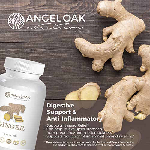 image for Angel Oak Nutrition Angel Oak Ginger Root Capsules – 650mg - Ground 