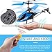 Remote Control Helicopter Flying Toys, Mini Led Rechargeable Hand Operated Drone with LED Light for Kids, Boys Girls Indoor Outdoor Games(Blue)