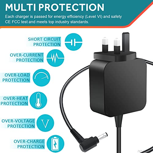 NATNO 65W AC Adapter Charger for Lenovo IdeaPad 330 330s 320 310 100 110 110S 120 120S 510 S340 S145 710S, Flex 3 4 5 6 Laptop 4.0 * 1.7 mm Round Tip Power Supply Cord(DL65200325)