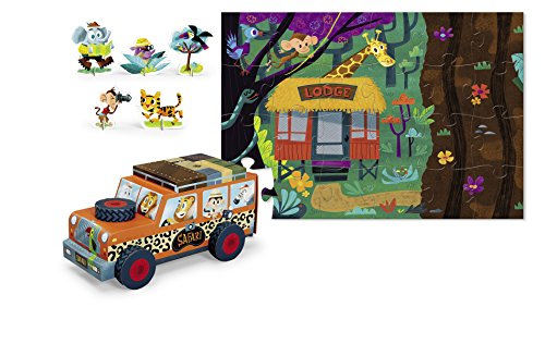 Crocodile Creek Safari Truck 24 Piece Jigsaw Puzzle + Vehicle Play Set - Thumbnail 3