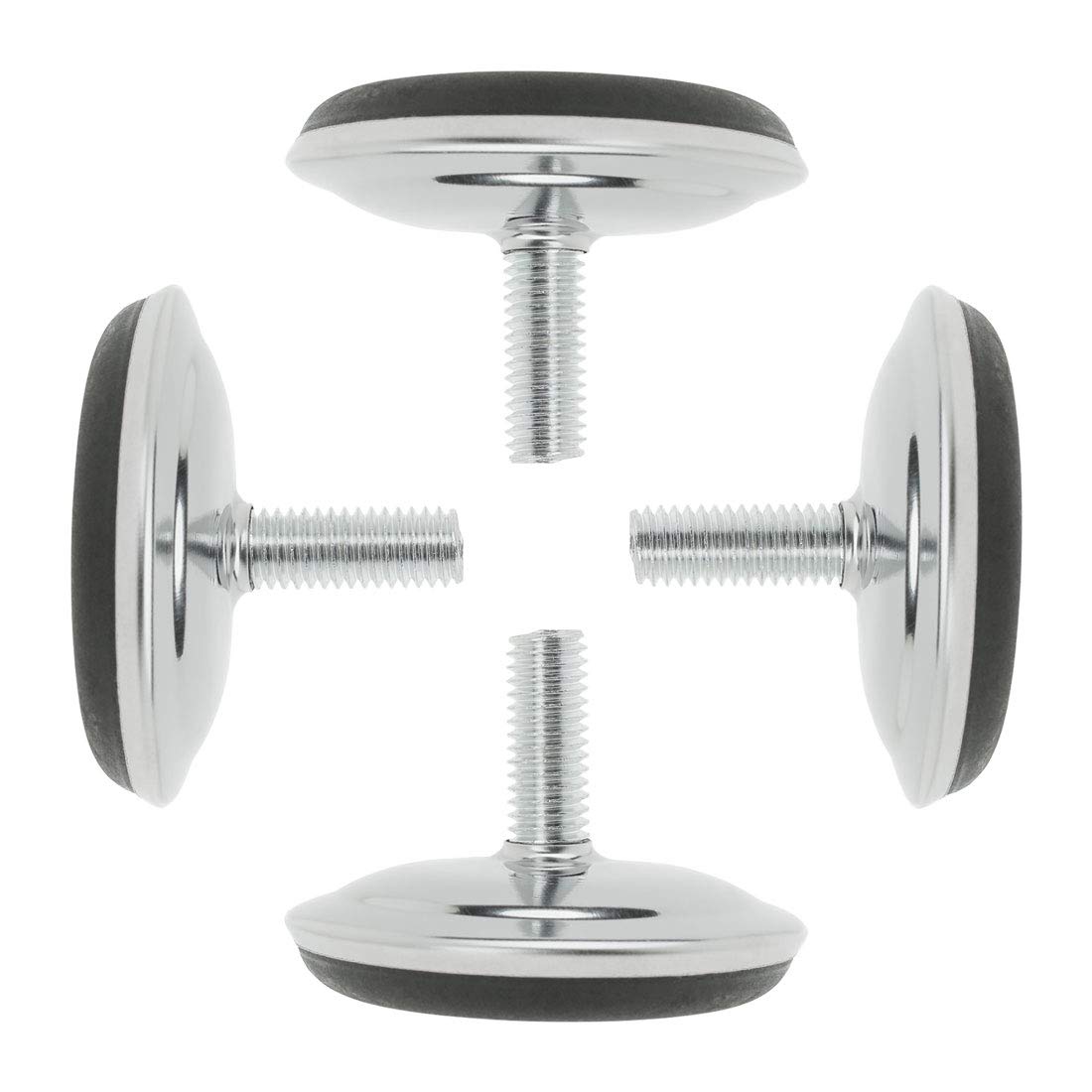 Sourcingmap M8 x 20 x 50mm Screw on Furniture Glide Leveling Feet Adjustable Leveler Pad for Industrial Machine Cabinet Chair Leg 4 Pack