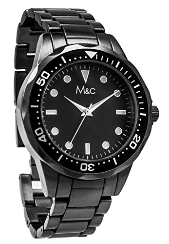 M&c Ferretti Men's | Gunmetal Tachymeter Black Dial Watch | FT14901