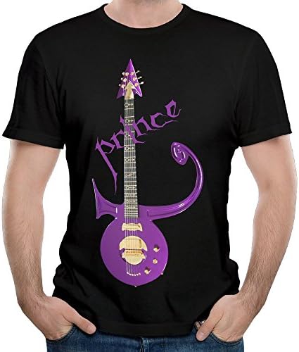 WczSurpo Mens Tee-Particular Prince Purple Rain Guitar Symbol 80s Black XL