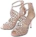 Littleboutique Crystal Studs High Heel Sandals Peep Toe Strappy Sandals Party Pumps Evening Dress Shoe