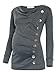 BlackCherry Women's Long Sleeve Cowl Neck Buttons Maternity Tunic Top T-shirt, Grey, Large