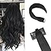 Ugeat Black Hair Extensions Tape in Human Hair For Women Tape in Hair Extensions Real Human Hair Jet Black Invisible Skin Weft Tape in Hair Extensions 16 inch 20Pcs 50G