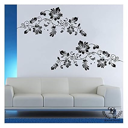 Kayra Decor Red Flower Reusable Wall Stencil in (36 X 72) Inches Plastic Sheet