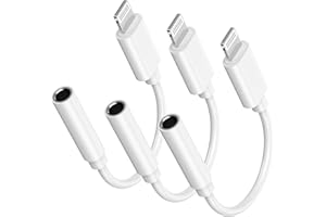 DESOFICON 3 Pack Lightning to 3.5 mm Headphone Jack Adapter, 【Apple MFi Certified】 iPhone 3.5mm Heapdhones Jack Aux Audio Adapter Dongle for iPhone 14 13 12 11 Pro Max XS XR X 8 7 6, Support iOS 16 and More