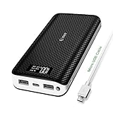 Portable Charger,24000mAh Power Bank EMNT 2.4A Quick Charge 2.0 Compact USB Type C Port High Capacity External Battery Pack Fit iPhone X iPhone 8,Ipad,Samsung Galaxy S8,Tablets and More-Black