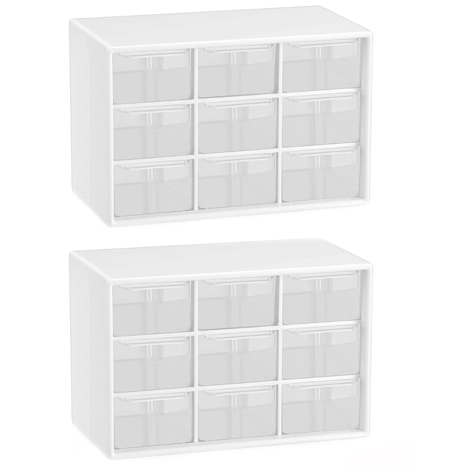 Photo 1 of 2PCS Small Drawer Organizer for Desk,Desktop Drawer Organizer with 9 Clear Drawers,Plastic Desktop Storage Drawers 7Inch x4Inch x 4.7 Inch