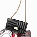 Women Fashion Shoulder Bag Jelly Clutch Handbag Quilted Crossbody Bag with Chain - Black