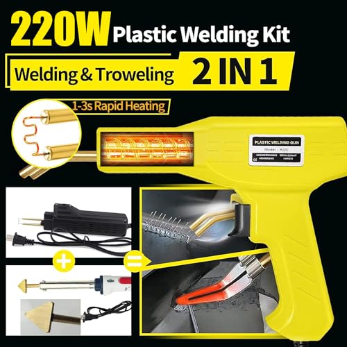220W Plastic Welding Machine 2-in-1 Car Plastic Repair Set with 800 Pieces Welding Nail & 64 Pieces 8 Types Welding Rods, Welding Car Repair Kit for Car Bumpers