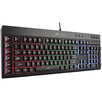 CORSAIR K55 RGB Gaming Keyboard - Quiet & Satisfying LED Backlit Keys - Media Controls - Wrist Rest Included – Onboard Macro Recording