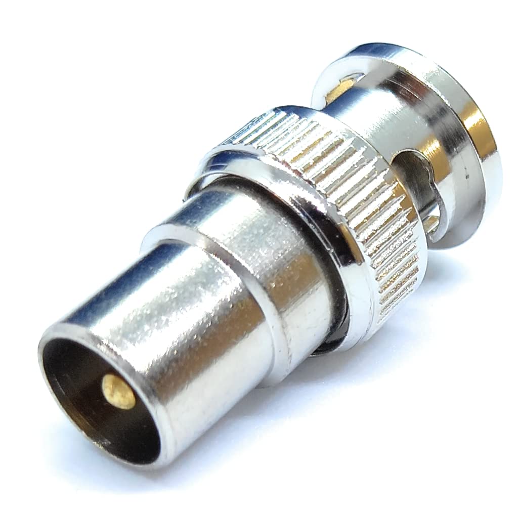 DRUT TV RF Male Plug to BNC Male Plug Coaxial Adapter - Perfect for CCTV, Radio, and AV Connections
