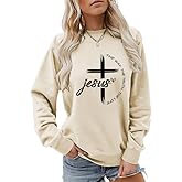 CUQEYM Christian Sweatshirts Women Jesus The Way The Truth The Life Bible Verse Shirt Religious Crew Neck Pullover