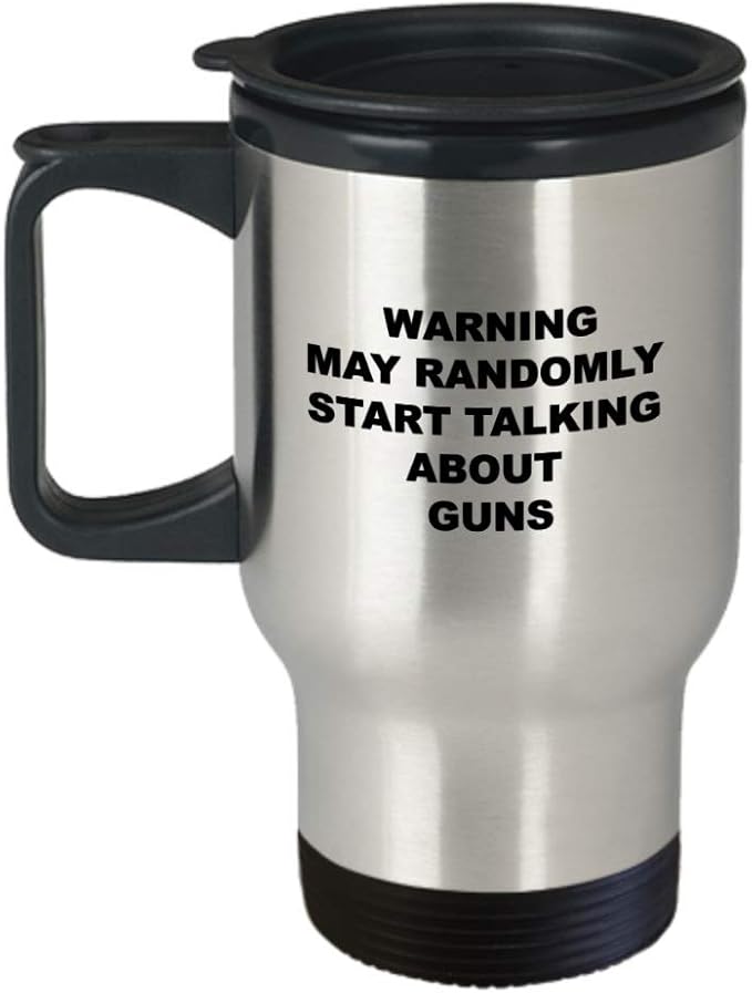 Guns travel coffee mug funny unique best novelty gift idea