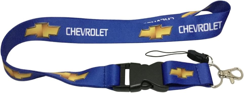 1pcs Blue Color USA Ship New Quick Release Neck Strap Lanyard Keychain Keyring Car Keys House Keys ID Badges Card for Chevrolet Design