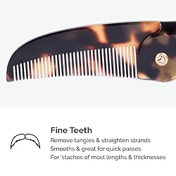 ZEUS Folding Mustache Comb, Handmade Saw-Cut Best