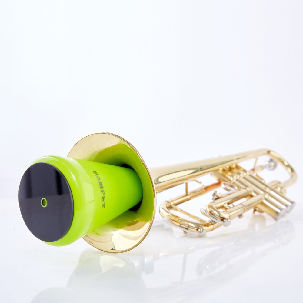PAMPET Lightweight Plastic Practice Trumpet Mute Silencer Straight Mute For Trumpet (Green