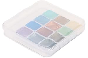 Vibrant Metallic Watercolor Paint Set, 24 Glittering Half Pans with Water Brush for Illustrations Calligraphy and Painting